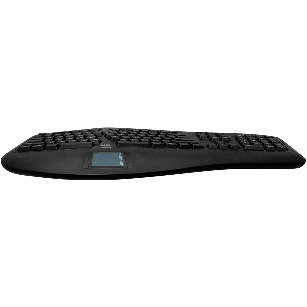Tastatura cu fir ADESSO Tru-Form Ergonomic Touchpad, USB, Layout US INT, negru