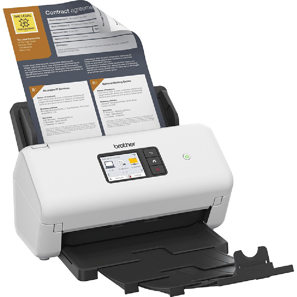 Scaner BROTHER ADS-4550W, A4, USB, Retea, Wi-Fi, alb