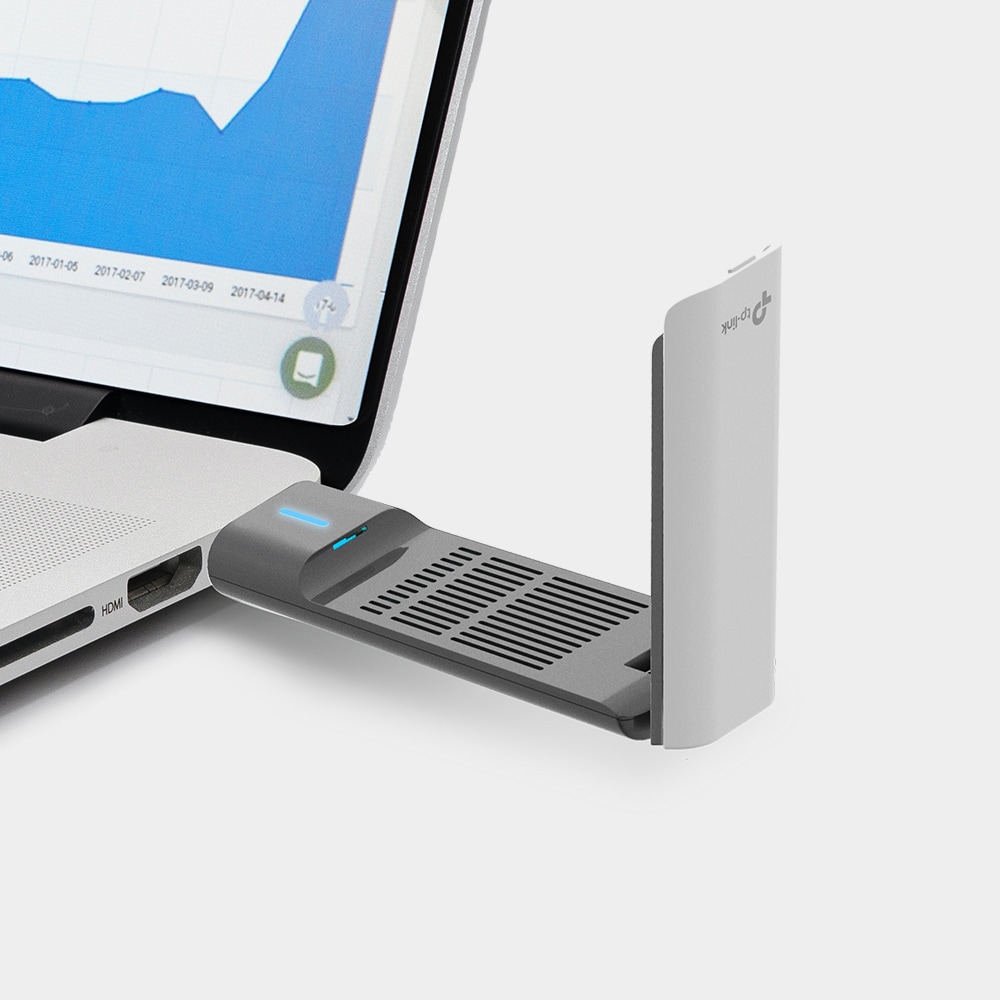 Adaptor USB Wireless TP-LINK Archer TX20UH AX1800, Dual-Band 574 + 1201 Mbps, gri