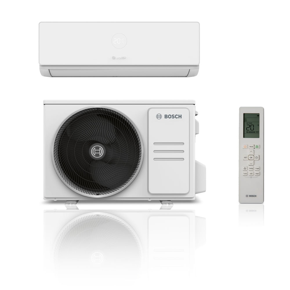 Sistem aer conditionat pentru 2 incaperi BOSCH Climate 4000i, 9000/12000BTU, A++/A+, Inverter, Unitate externa 21000BTU, alb