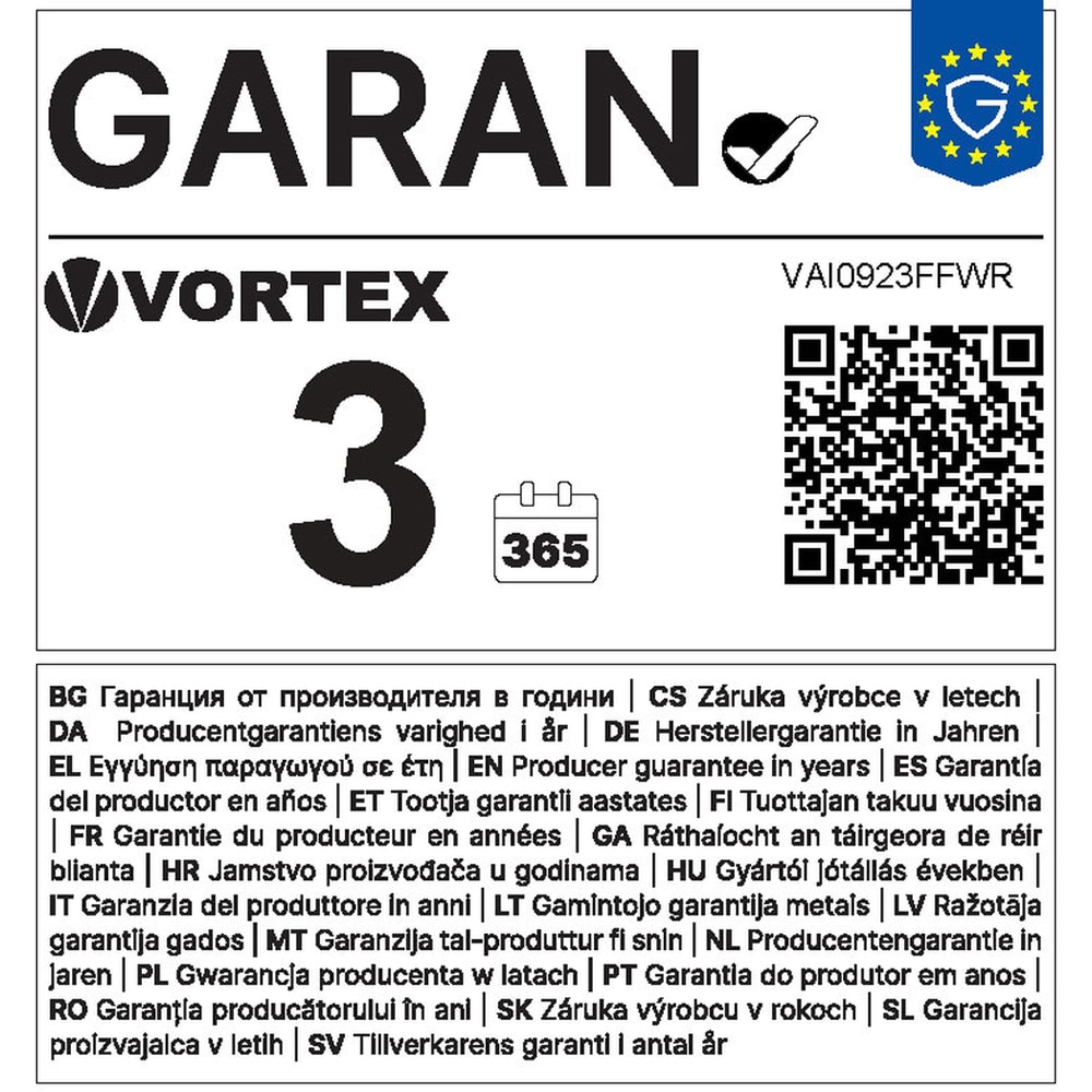 Aer conditionat VORTEX VAI0923FFWR, 9000 BTU, A++/A+, Inverter, Functie incalzire, Dezumidificare, iFeel, kit instalare inclus, alb