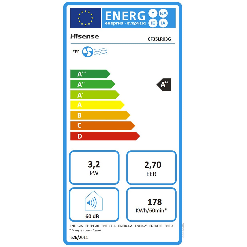 Aer conditionat HISENSE Hi-Smart, 12000 BTU, A++/A+, Inverter, Functie Incalzire, Wi-Fi, Kit instalare inclus, alb