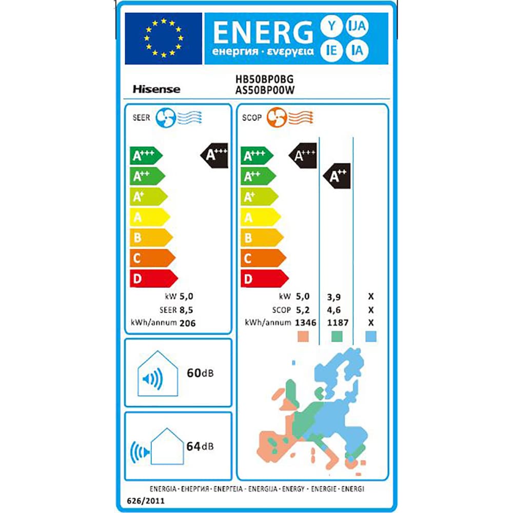 Aer conditionat HISENSE UniPure, 18000 BTU,  A++/A++, Functie Incalzire, Wi-Fi, alb