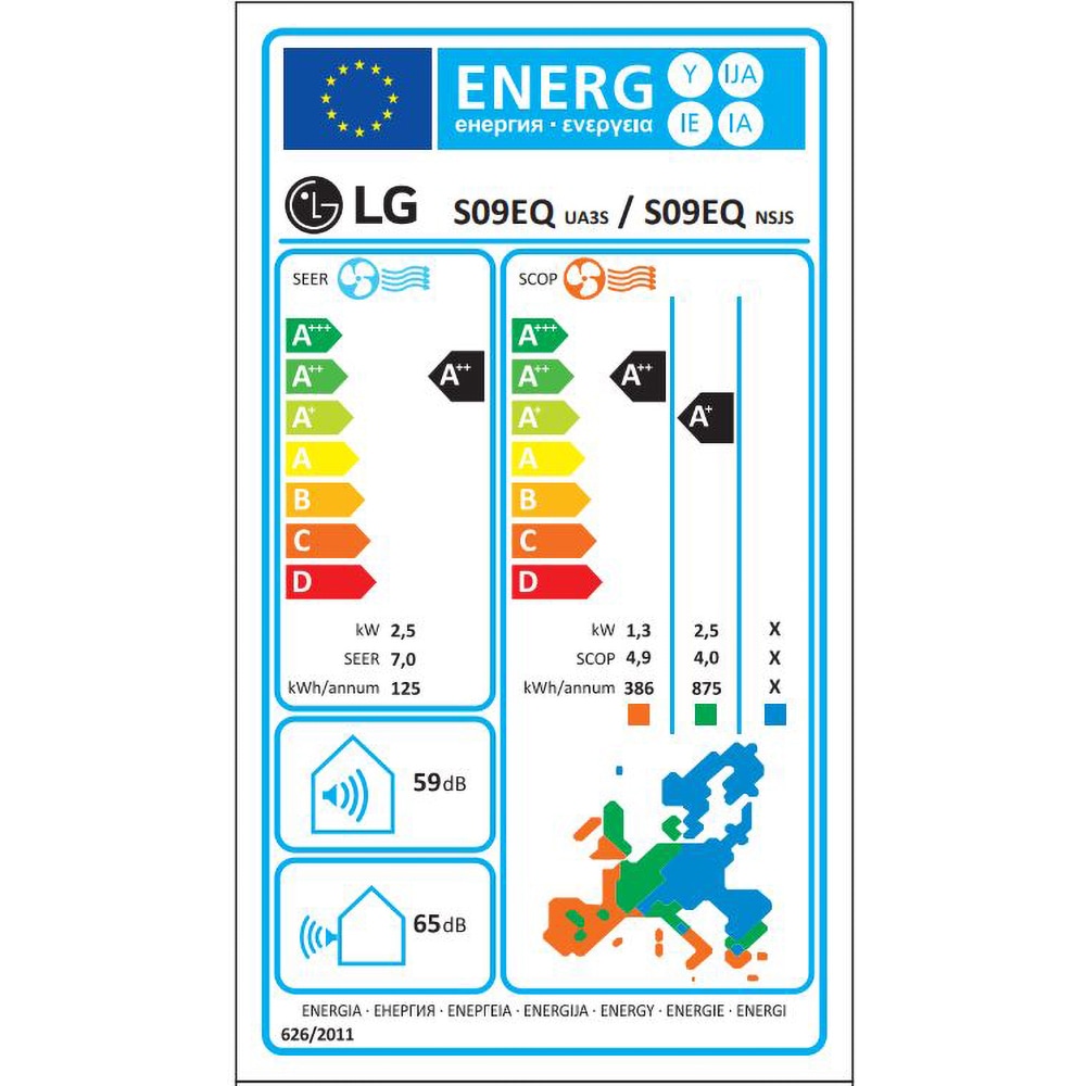 Aer conditionat LG S09EQ, 9000 BTU, A++/A+, Functie Incalzire, Inverter, Afisaj, alb