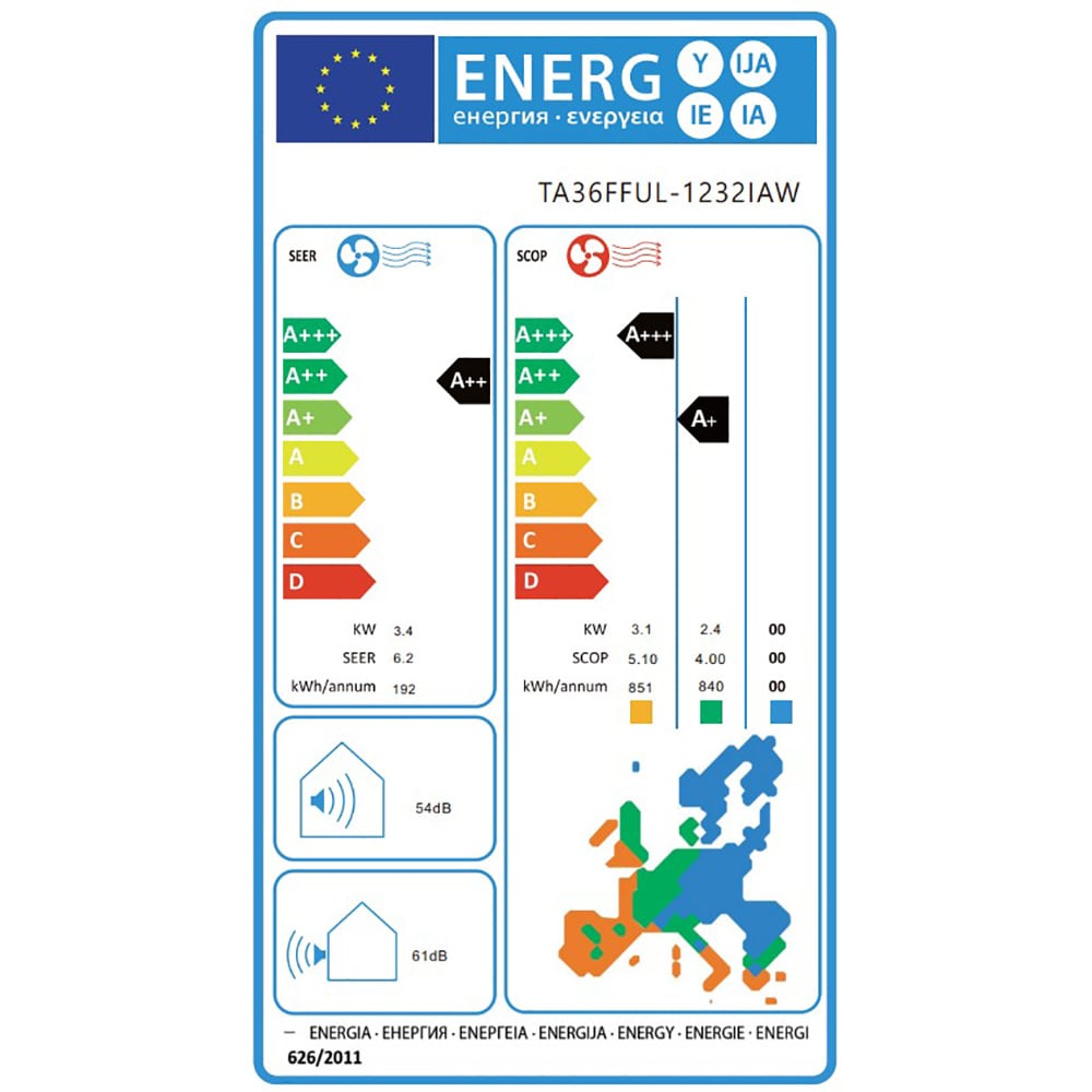Aer conditionat TESLA Select TA36FFUL, 12000 BTU, A++/A+, Inverter, Incalzire, I Feel, Functie Antifungica, Wi-Fi, alb