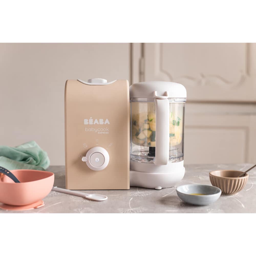 Robot de bucatarie BEABA Babycook Clay Earth B916302, 1250ml, alb-crem