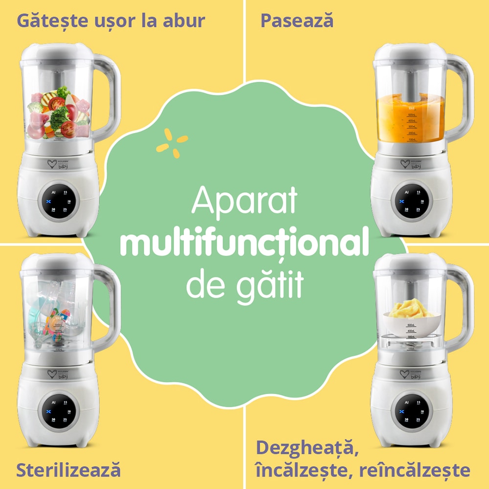 Aparat de gatit 5in1 EASYCARE EASY00218, 500ml, 300W, alb-negru