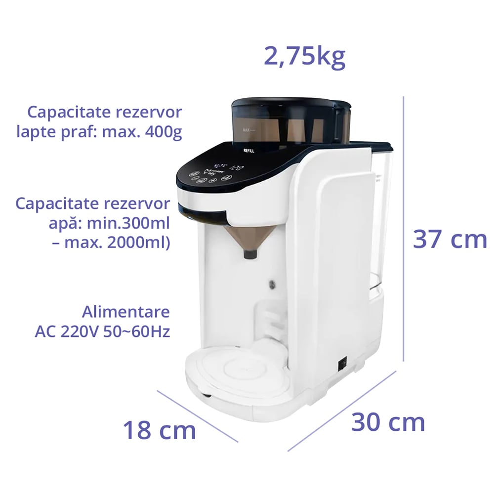 Aparat multifunctional preparare lapte EASYCARE EASY00246, 2l, 550W, alb-negru