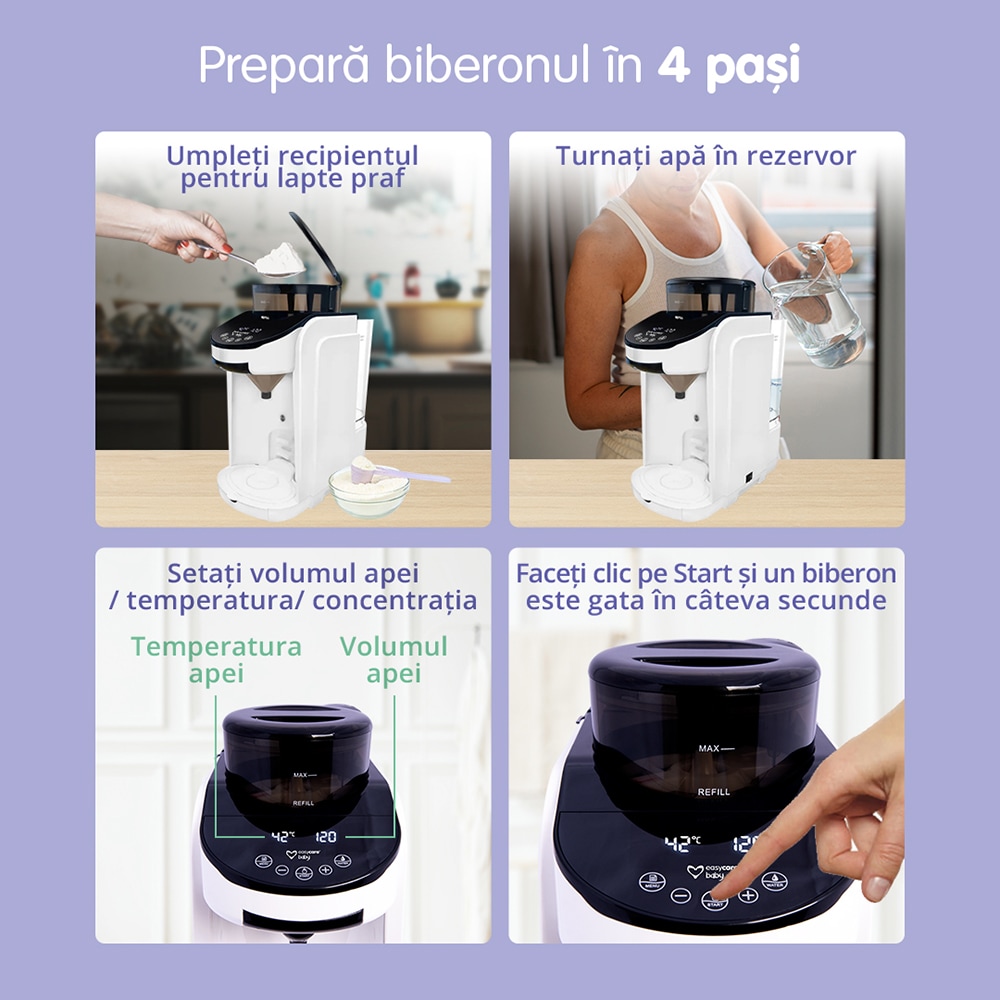 Aparat multifunctional preparare lapte EASYCARE EASY00246, 2l, 550W, alb-negru