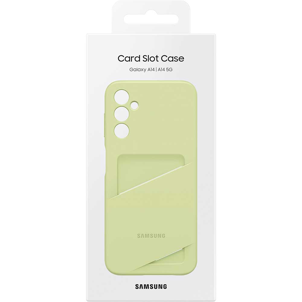 Husa telefon SAMSUNG Card Slot Case pentru Galaxy A14, EF-OA146TGEGWW, Lime