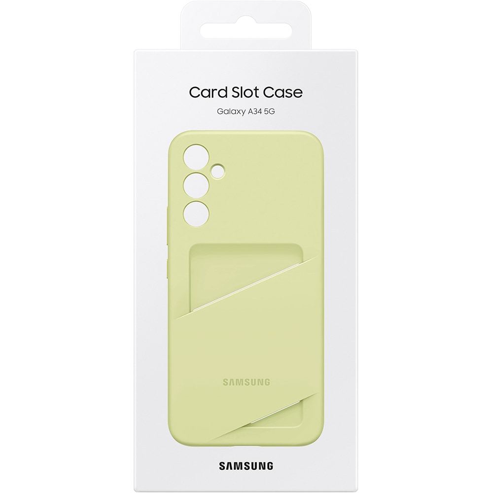 Husa telefon SAMSUNG Card Slot Case pentru Galaxy A34, EF-OA346TGEGWW, Lime