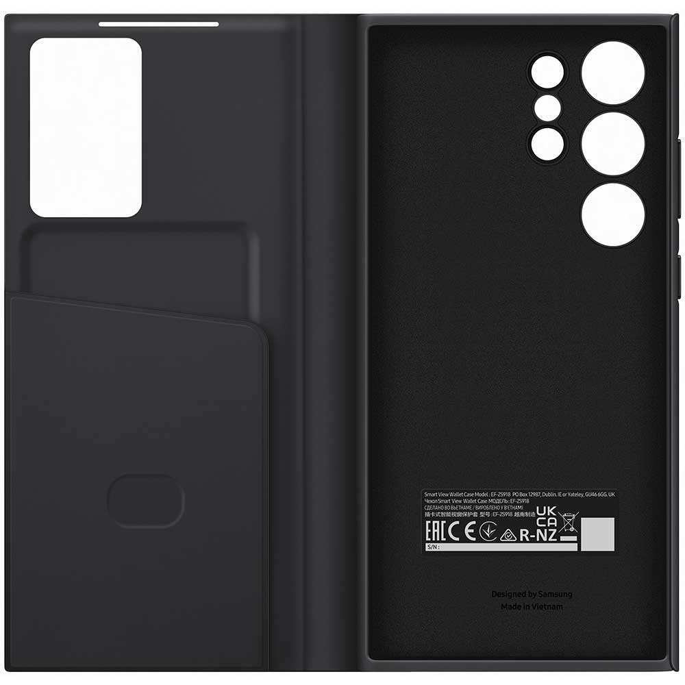 Husa SAMSUNG Smart View Wallet pentru Galaxy S23 Ultra, EF-ZS918CBEGWW, Black