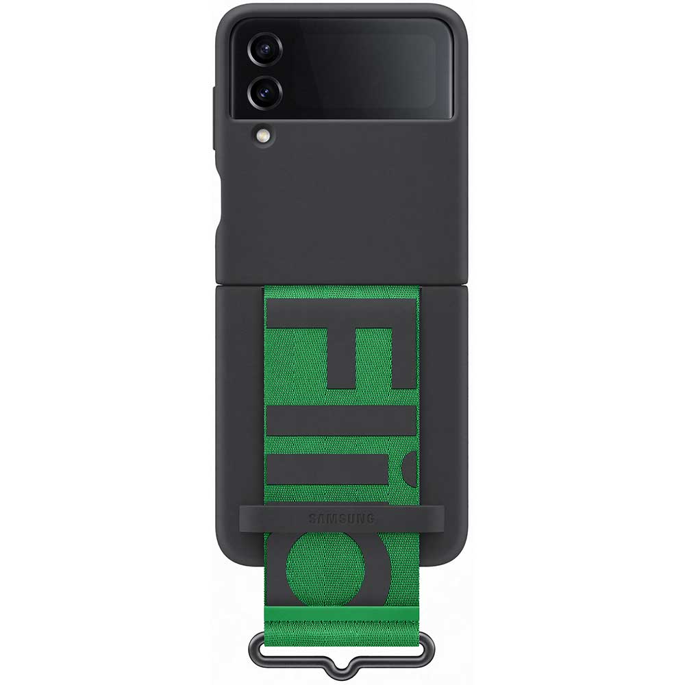 Husa telefon SAMSUNG Silicone Cover with Strap pentru Galaxy Z Flip4, EF-GF721TBEGWW, silicon, negru