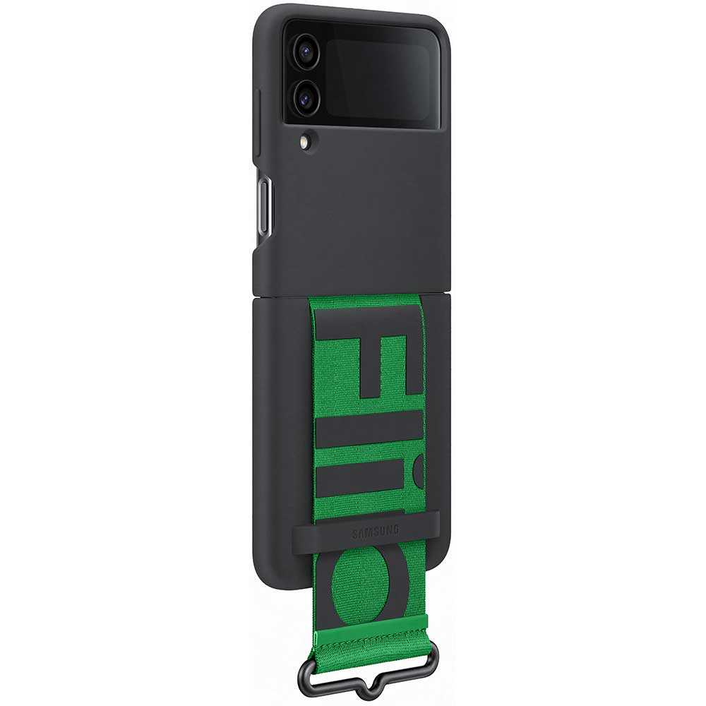 Husa telefon SAMSUNG Silicone Cover with Strap pentru Galaxy Z Flip4, EF-GF721TBEGWW, silicon, negru