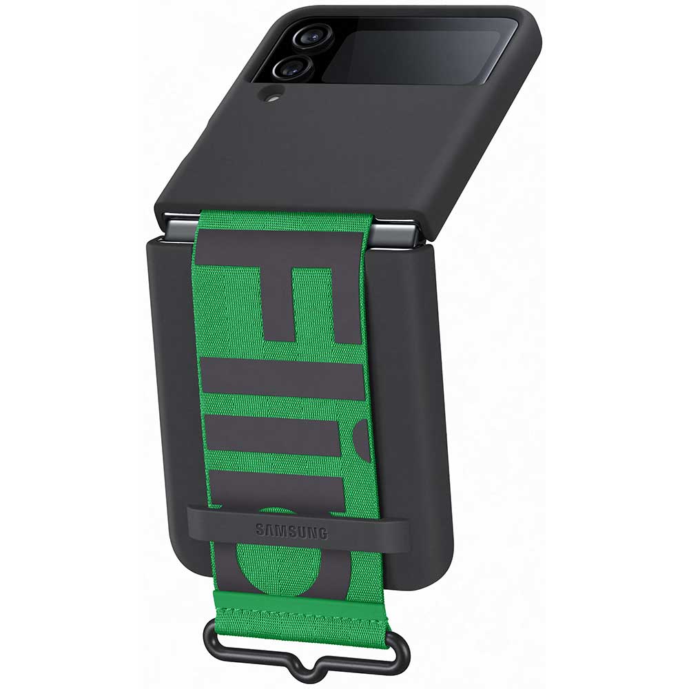 Husa telefon SAMSUNG Silicone Cover with Strap pentru Galaxy Z Flip4, EF-GF721TBEGWW, silicon, negru