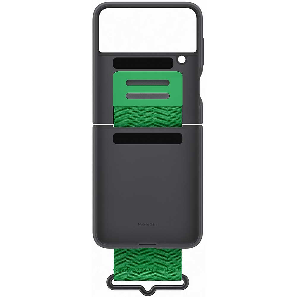 Husa telefon SAMSUNG Silicone Cover with Strap pentru Galaxy Z Flip4, EF-GF721TBEGWW, silicon, negru