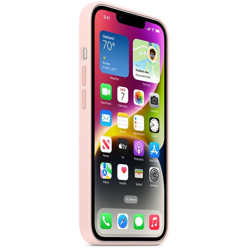 Husa telefon APPLE Silicone Case cu MagSafe - Chalk Pink pentru iPhone 14 Plus, MPT73ZM/A