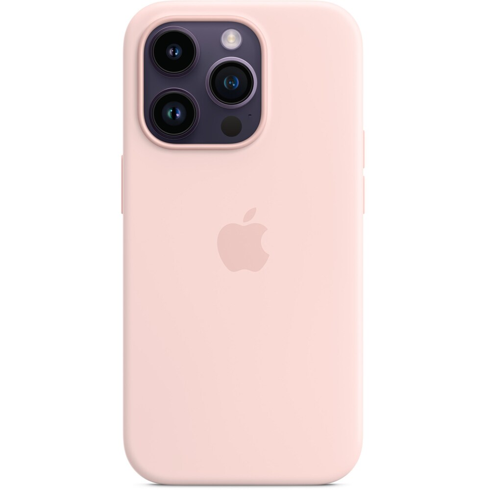 Husa telefon APPLE Silicone Case cu MagSafe - Chalk Pink pentru iPhone 14 Pro, MPTH3ZM/A