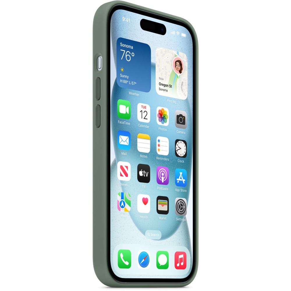 Husa telefon APPLE iPhone 15 Silicone Case cu MagSafe - Cypress, MT0X3ZM/A