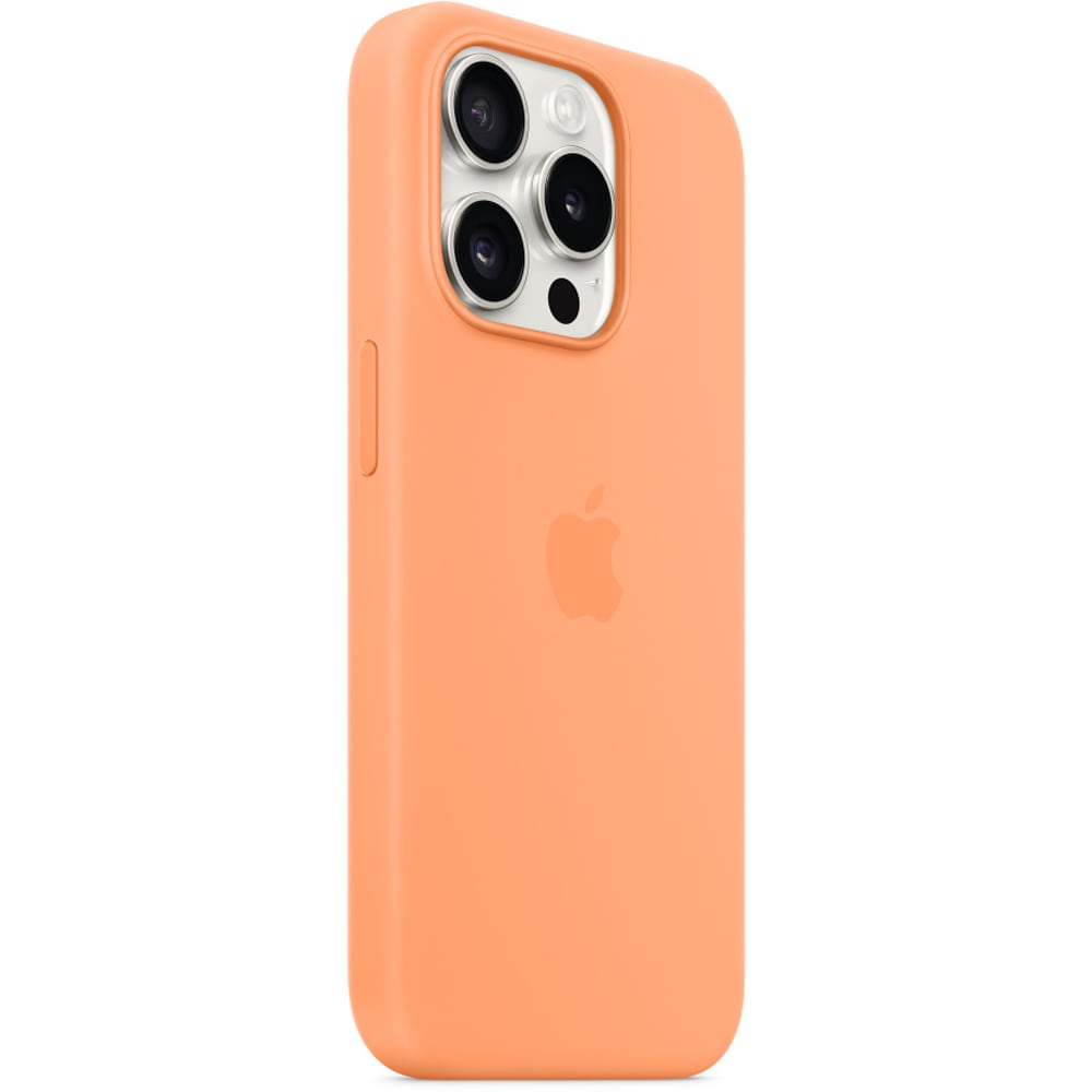 Husa telefon APPLE iPhone 15 Pro Silicone Case cu MagSafe - Orange Sorbet, MT1H3ZM/A