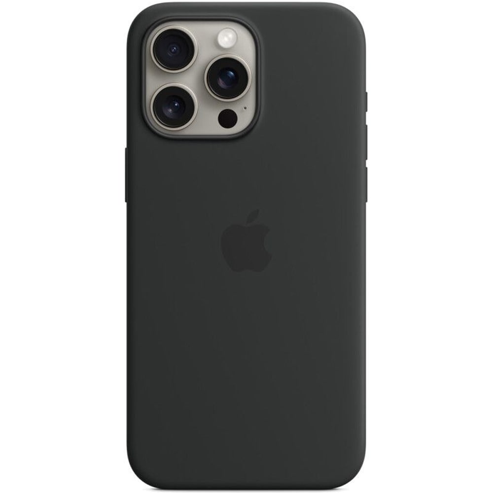 Husa telefon APPLE iPhone 15 Pro Max Silicone Case cu MagSafe - Black, MT1M3ZM/A