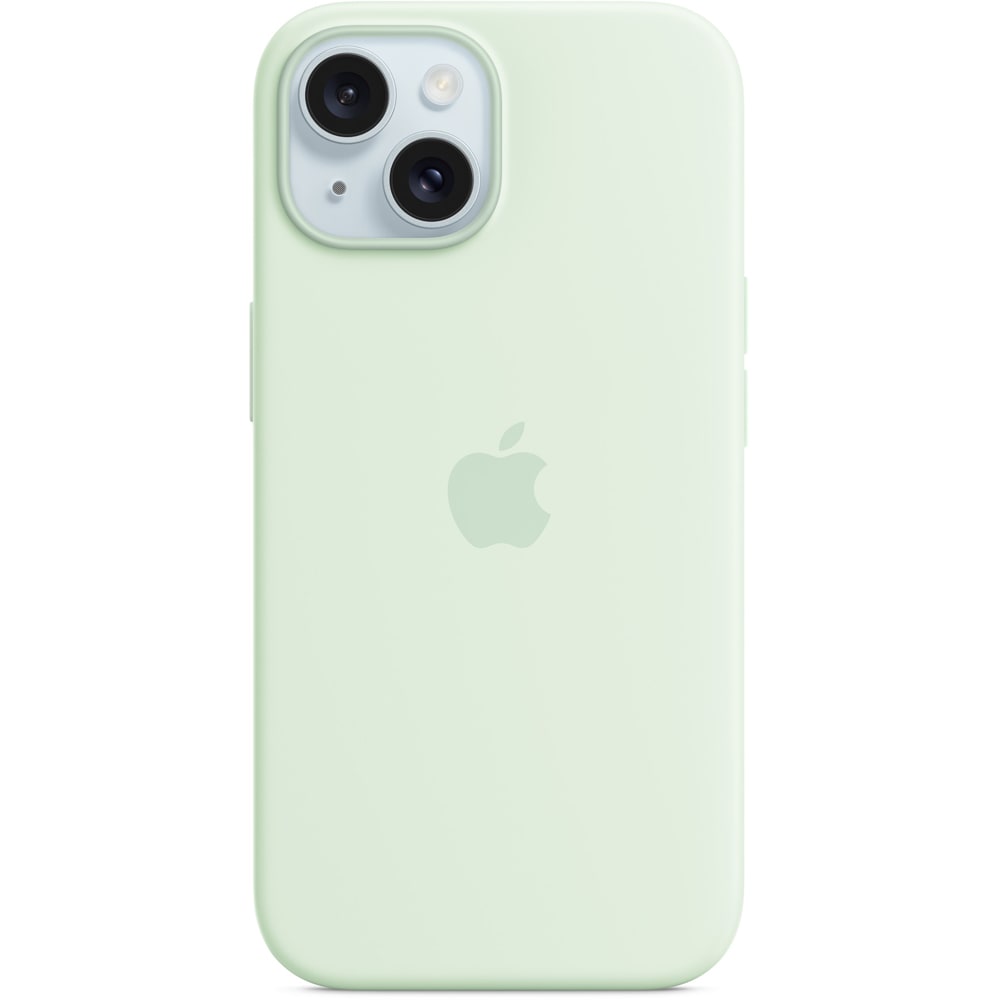 Husa telefon APPLE iPhone 15 Silicone Case cu MagSafe - Soft Mint, MWNC3ZM/A