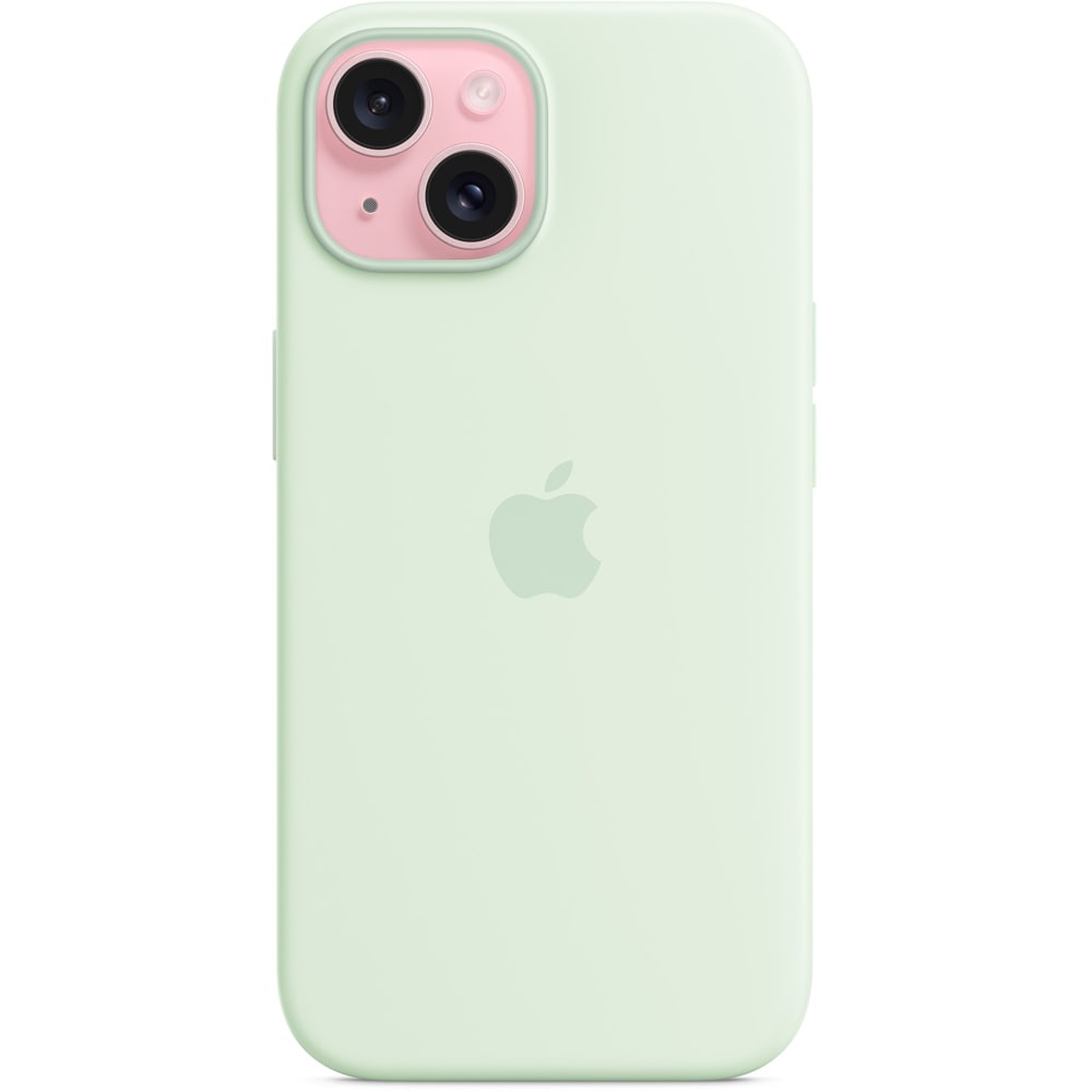 Husa telefon APPLE iPhone 15 Silicone Case cu MagSafe - Soft Mint, MWNC3ZM/A