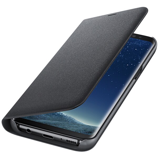 Husa Led Flip Wallet pentru SAMSUNG Galaxy S8 Plus, EF-NG955PBEGWW, Black