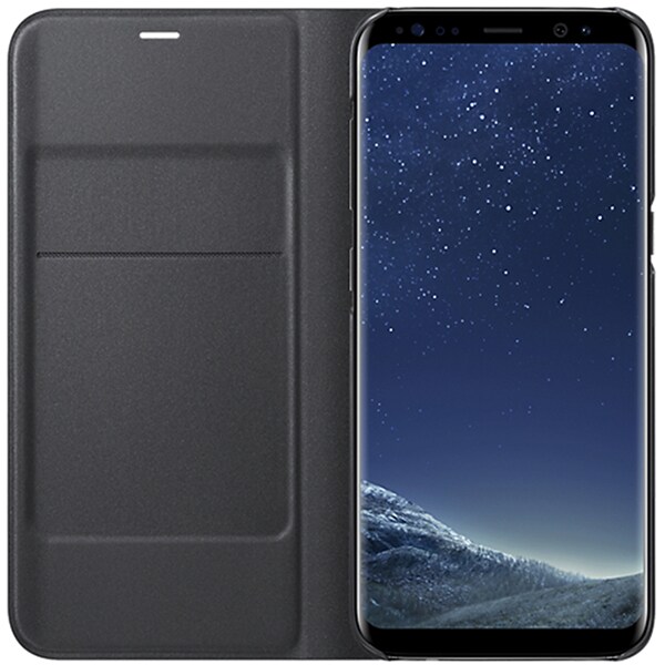 Husa Led Flip Wallet pentru SAMSUNG Galaxy S8 Plus, EF-NG955PBEGWW, Black