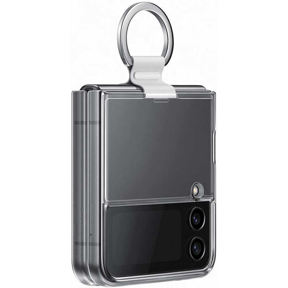 Husa telefon SAMSUNG Clear Cover with Ring pentru Galaxy Z Flip4, EF-OF721CTEGWW, silicon, transparent