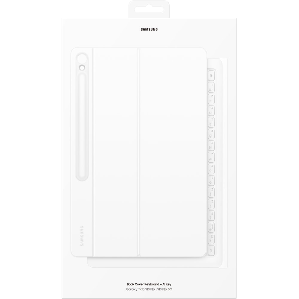 Husa cu tastatura Book Cover Keyboard pentru SAMSUNG Galaxy Tab S10 FE+, EF-DX625UWEGWW, alb