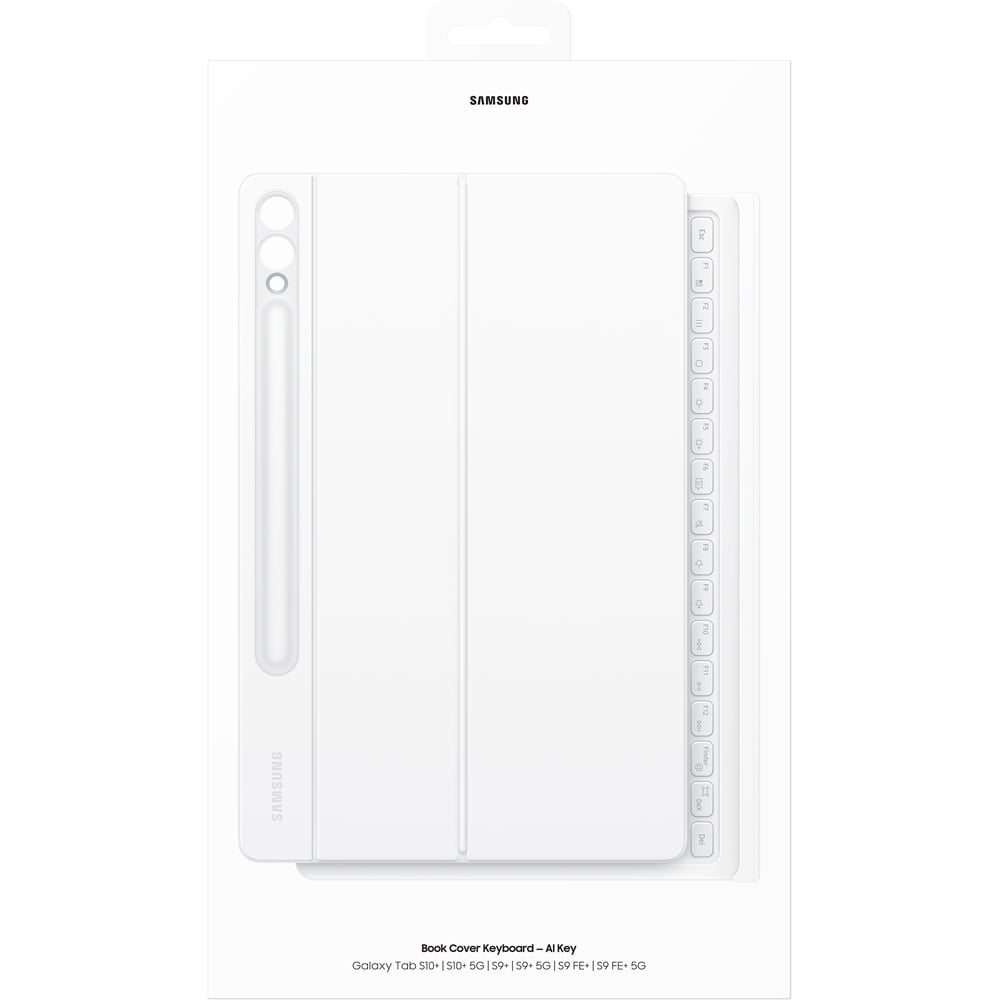 Husa cu tastatura Book Cover Keyboard pentru SAMSUNG Galaxy Tab S10+/S9+/S9 FE+, EF-DX825UWEGWW, alb