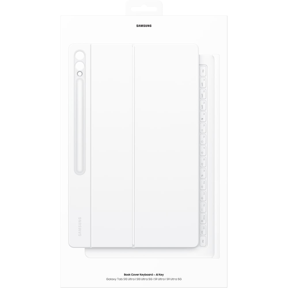 Husa cu tastatura Book Cover Keyboard pentru SAMSUNG Galaxy Tab S10/S9 Ultra, EF-DX925UWEGWW, alb