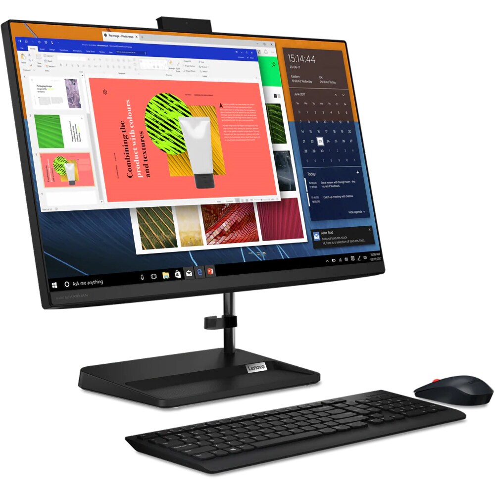Sistem All in One LENOVO IdeaCentre AIO 3 24ALC6, AMD Ryzen 7 5825U pana la 4.5GHz, 23.8" Full HD, 16GB, SSD 512GB, AMD Radeon Graphics, Free DOS, negru
