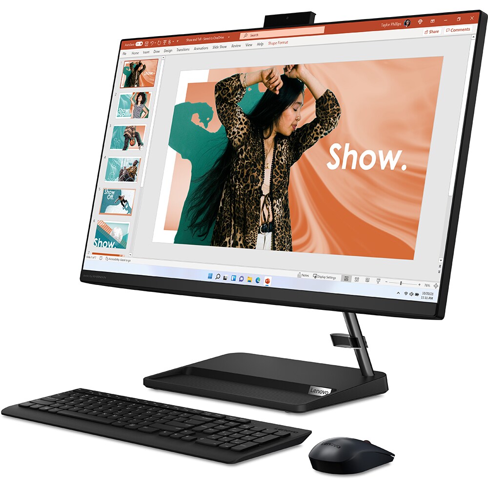 Sistem All in One LENOVO IdeaCentre AIO 3 27IAP7, Intel Core i5-12450H pana la 4.4GHz, 27" Full HD, 16GB, SSD 1TB, Intel UHD Graphics, Windows 11 Home, negru