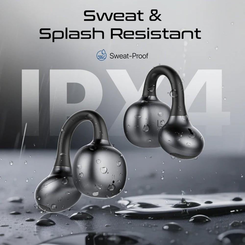 Casti PROMATE AirClip-Pro, True wireless, Bluetooth, Open-ear, Microfon, negru