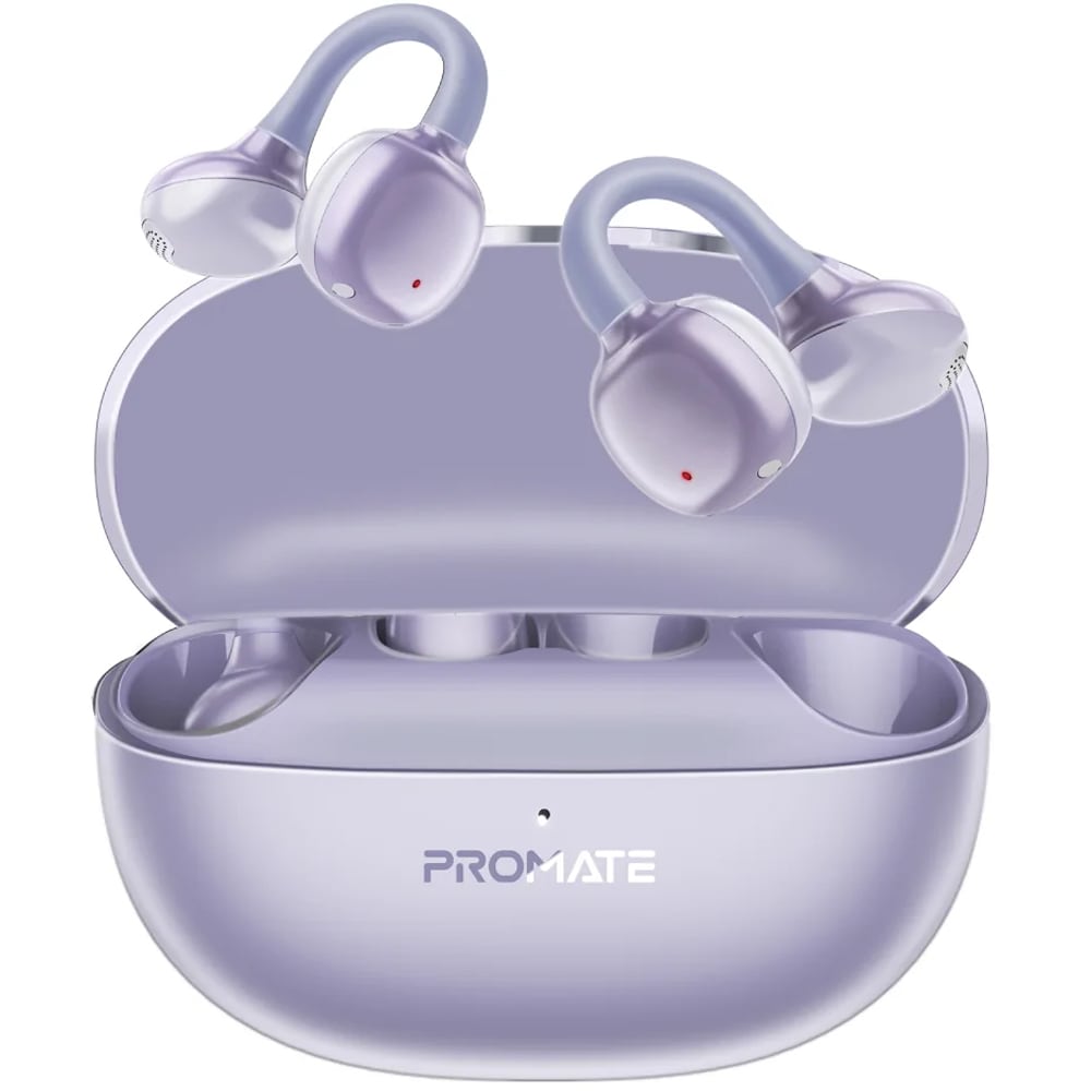 Casti PROMATE AirClip-Pro, True wireless, Bluetooth, Open-ear, Microfon, violet