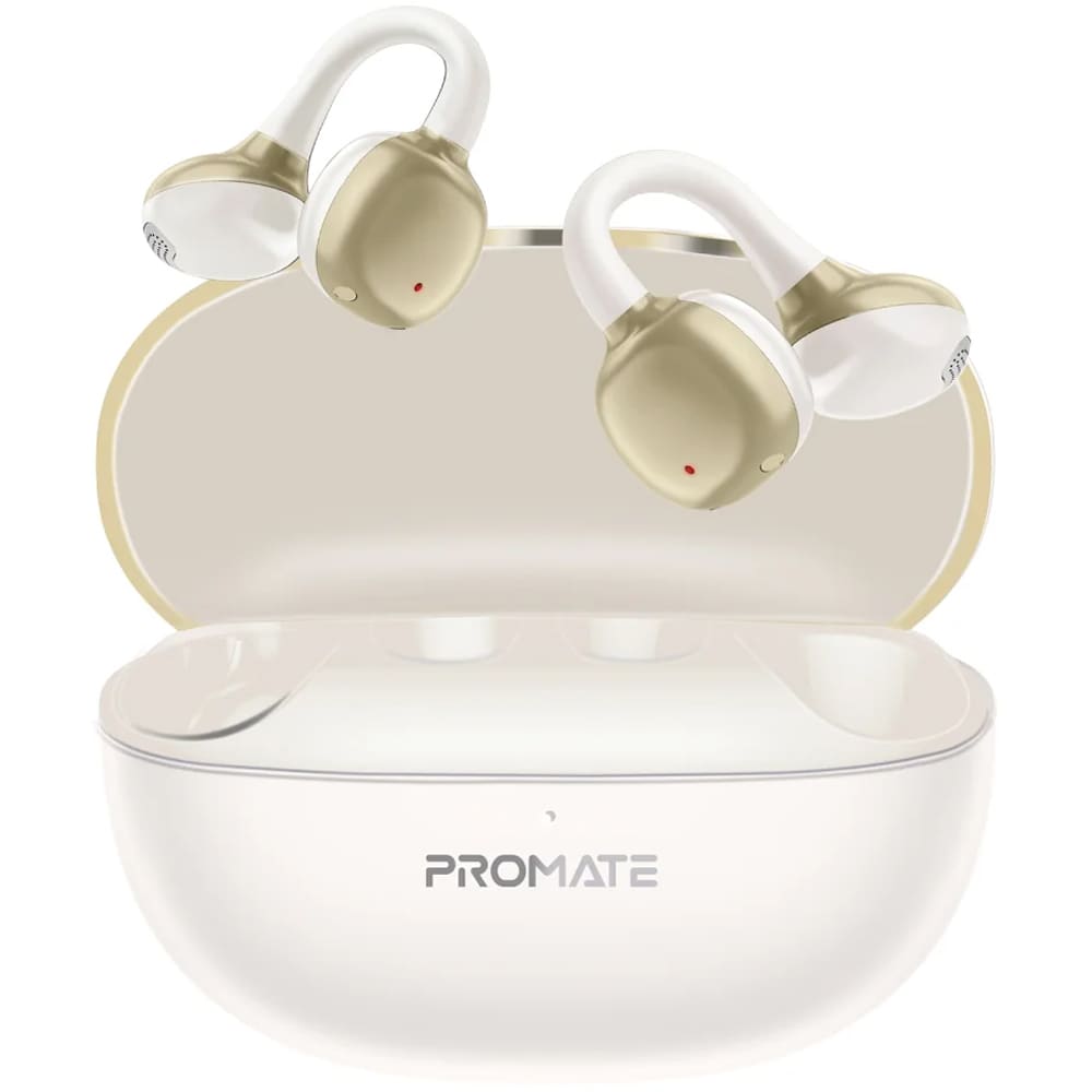 Casti PROMATE AirClip-Pro, True wireless, Bluetooth, Open-ear, Microfon, alb