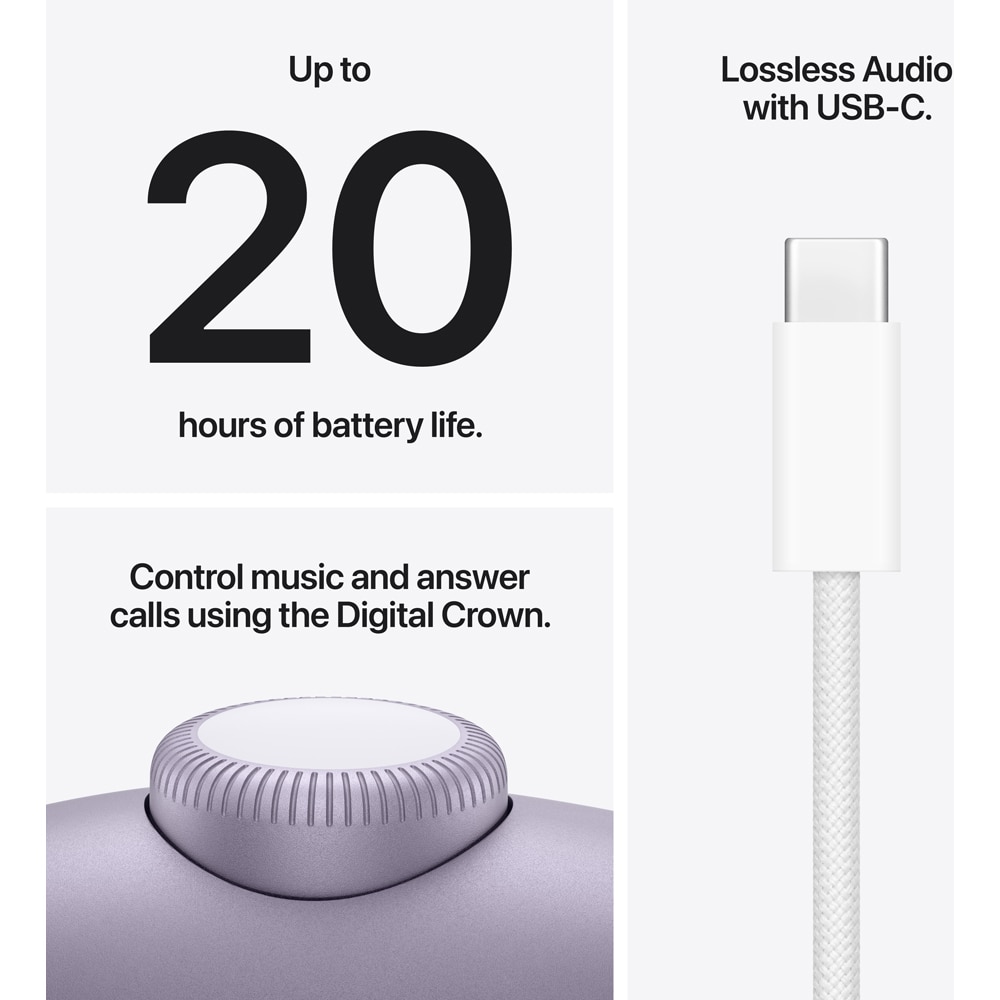 Casti APPLE AirPods Max 2, Bluetooth, Over-Ear, Microfon, USB-C, Noise Cancelling, Purple
