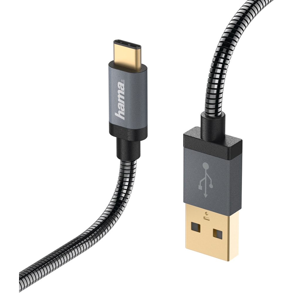 Cablu date HAMA 173636, USB-A - USB-C, 1.5m, gri
