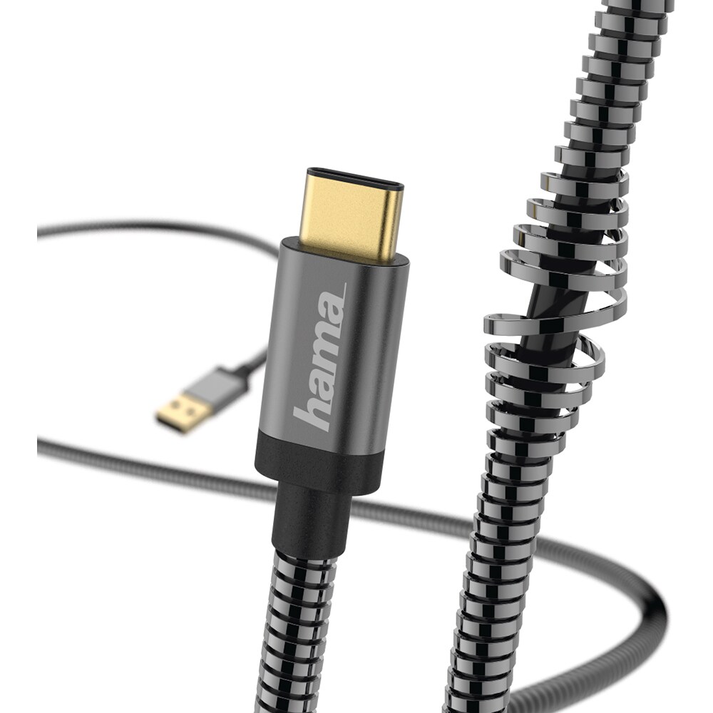 Cablu date HAMA 173636, USB-A - USB-C, 1.5m, gri