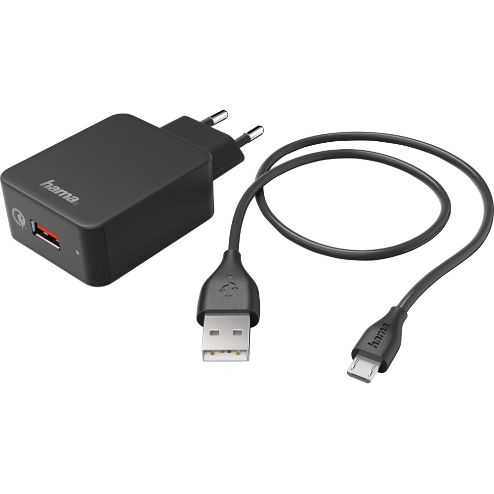 Incarcator retea HAMA 178336, MicroUSB, Quick Charge 3.0, negru