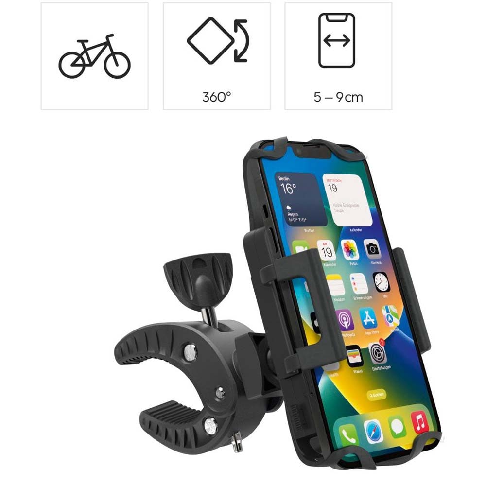 Suport telefon pentru bicicleta HAMA 201514, negru