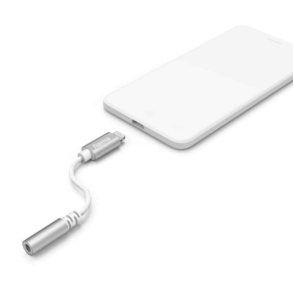 Adaptor audio HAMA 201523, Lightning - Jack 3.5mm, alb