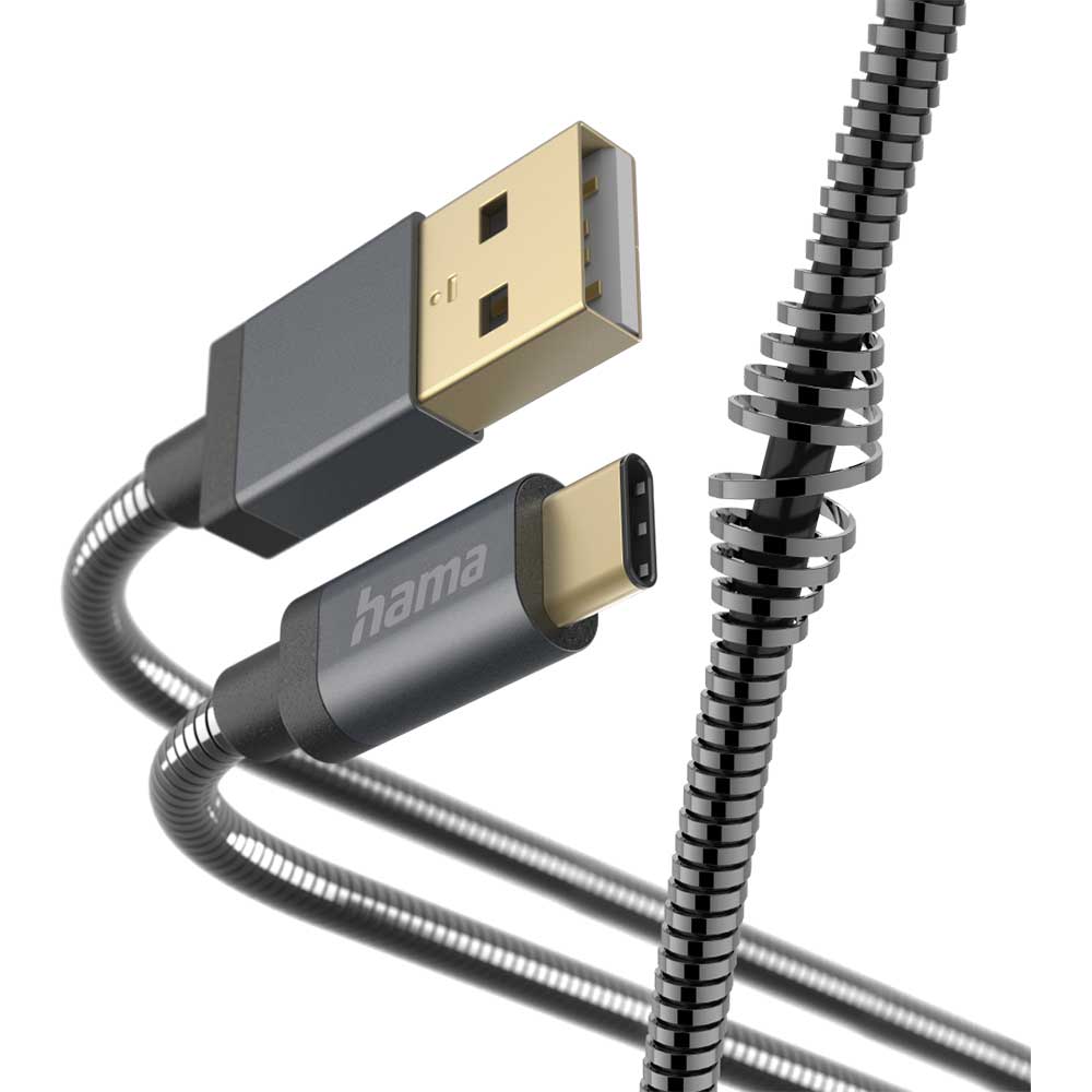 Cablu date HAMA 201551, USB-A - USB-C , 1.5m, gri inchis