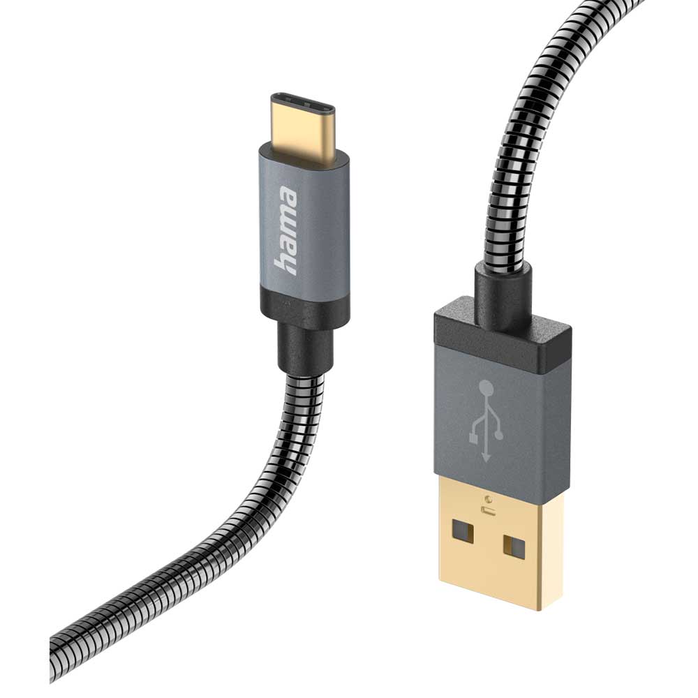 Cablu date HAMA 201551, USB-A - USB-C , 1.5m, gri inchis