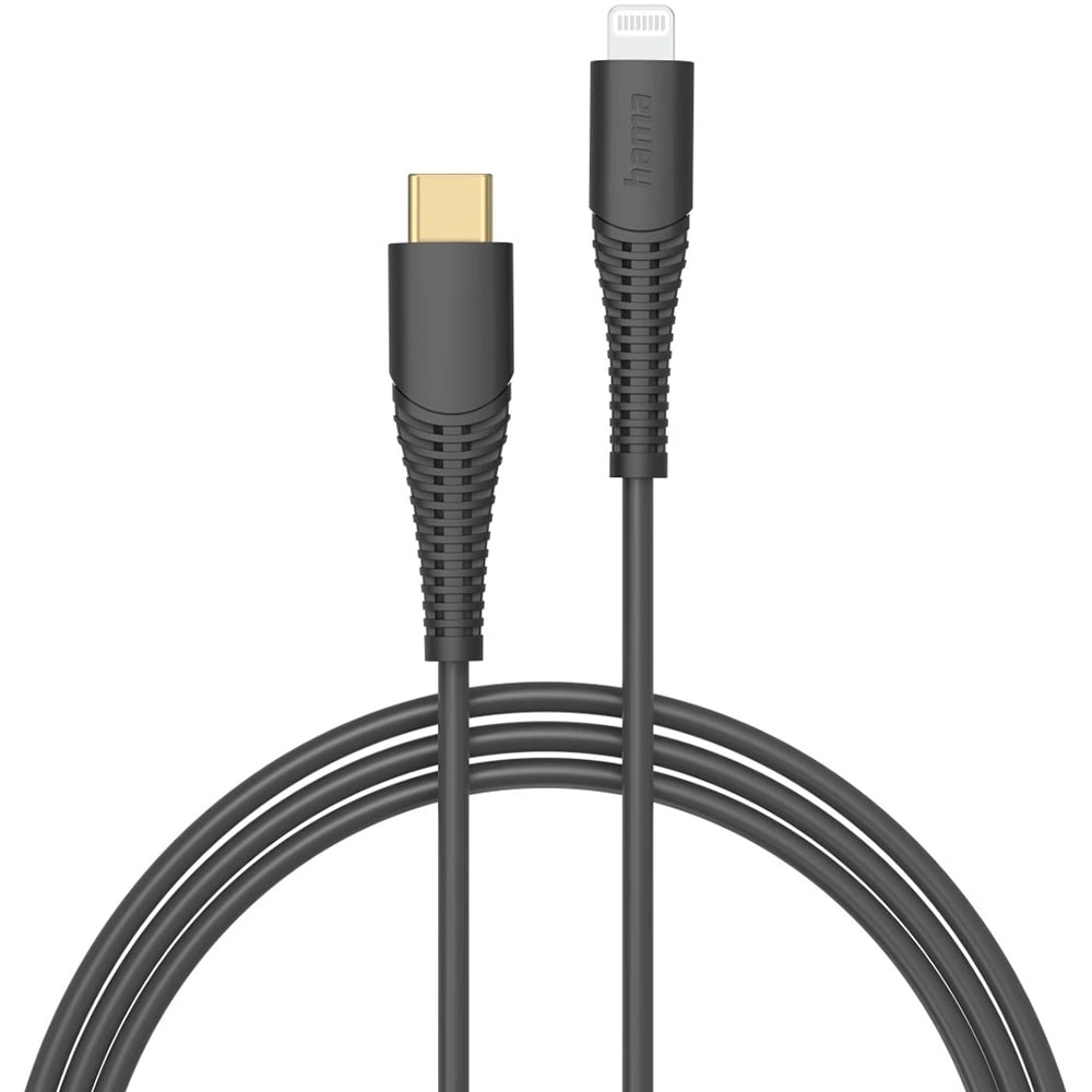 Cablu date HAMA 201602, USB-C - Lightning, 1.5 m, negru