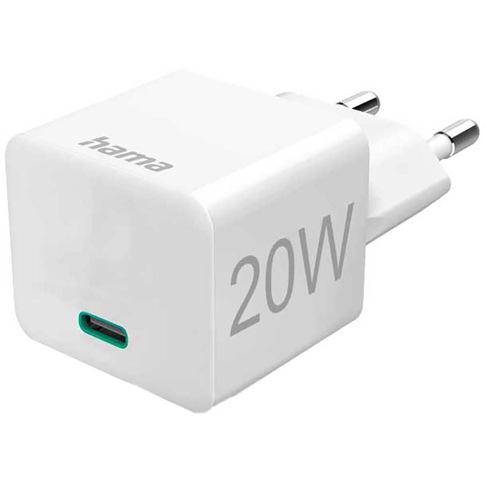 Incarcator retea HAMA 201620, 20W, 1xUSB-C, Power Delivery (PD), cablu Lightning, alb