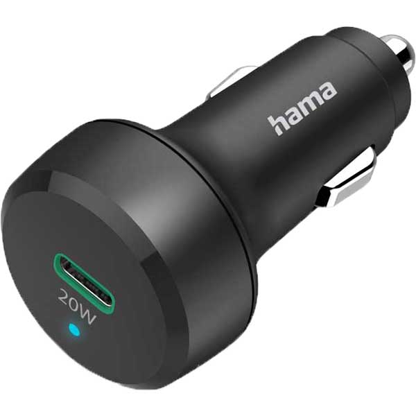 Incarcator auto HAMA 201637, 1x USB-C, Power Delivery (PD) 20W, Qualcomm Quick Charge 3.0, negru