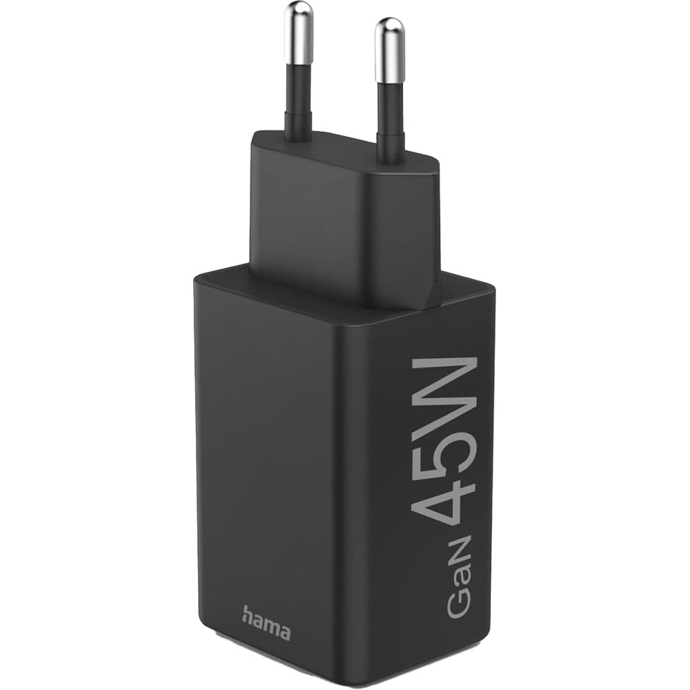 Incarcator retea HAMA 201648, 1x USB-C, Power Delivery (PD), Quick Charge 3.0, GaN, 45W, negru